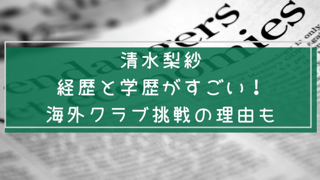清水梨紗の経歴や学歴を説明した画像
