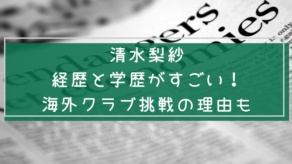 清水梨紗の経歴や学歴を説明した画像