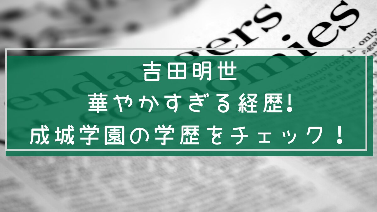 吉田明世の経歴や学歴を説明した画像
