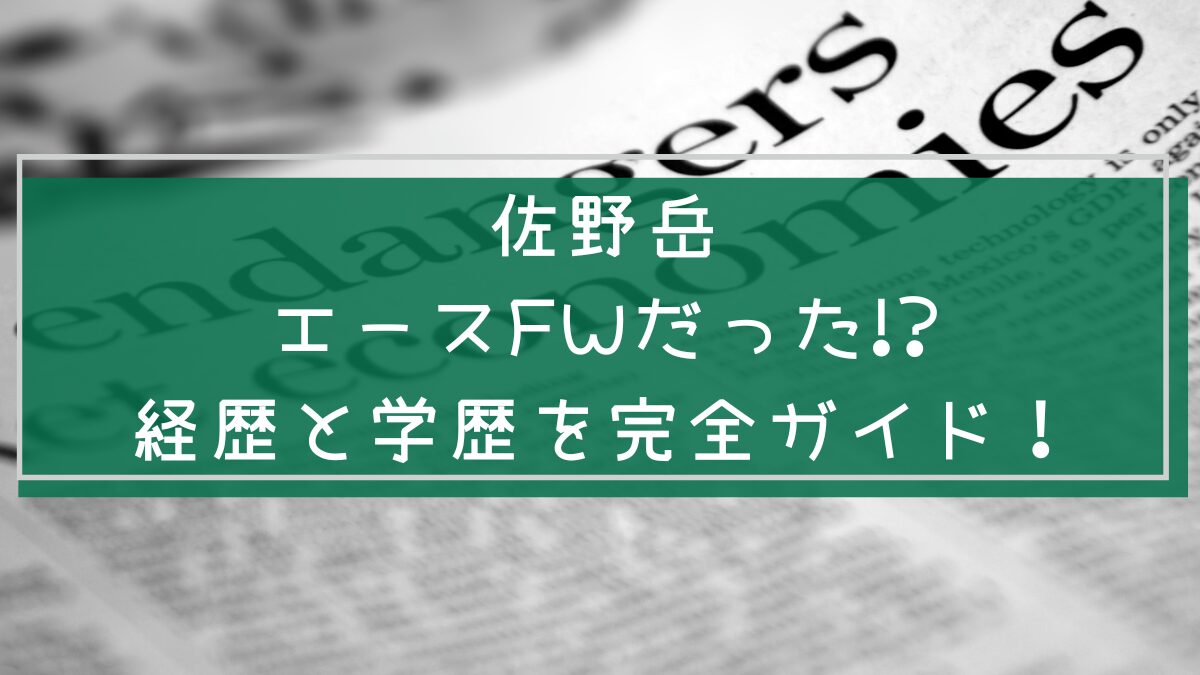 佐野岳の学歴と経歴を説明した画像
