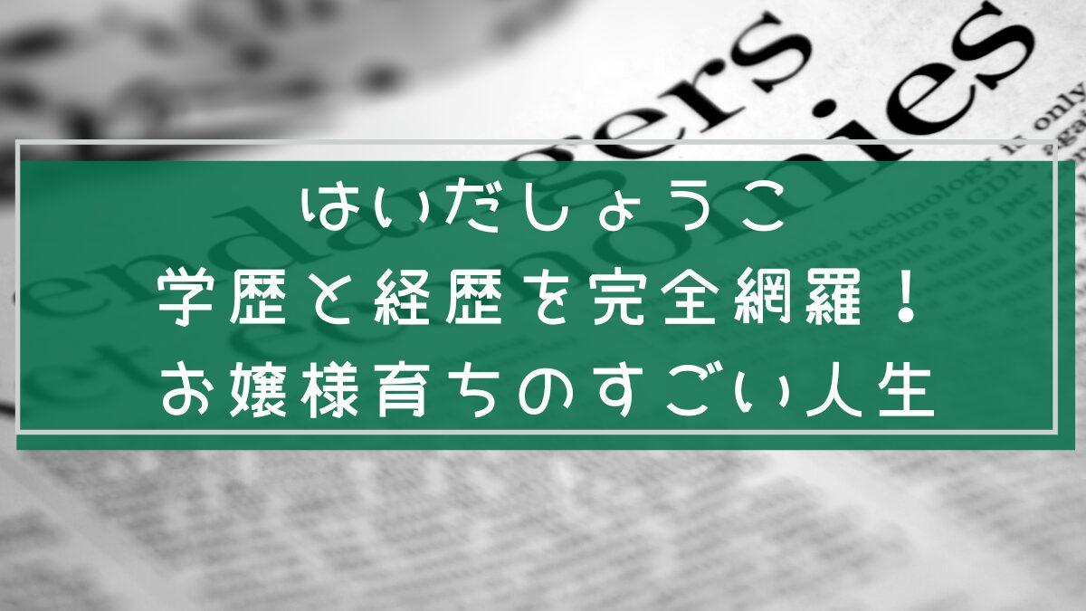 はいだしょうこの学歴や経歴を説明した画像
