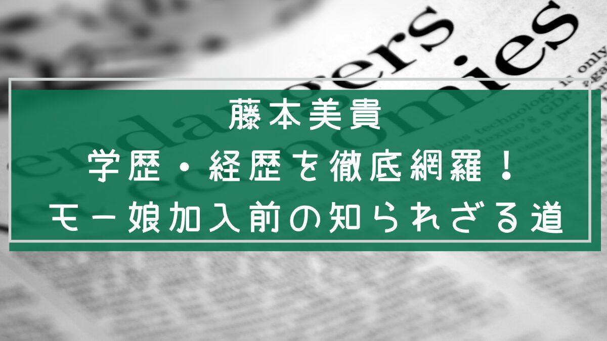 藤本美貴の経歴や学歴を説明した画像