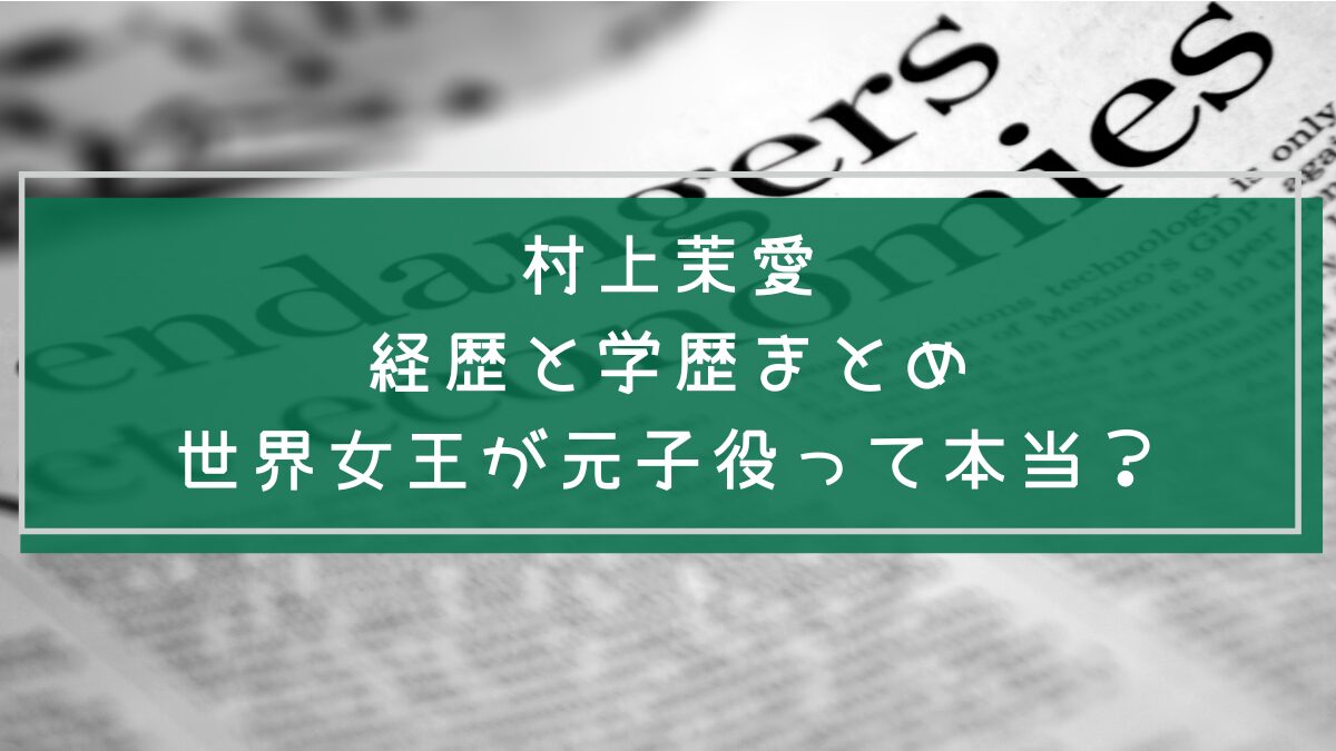 村上茉愛の学歴や経歴を説明した画像