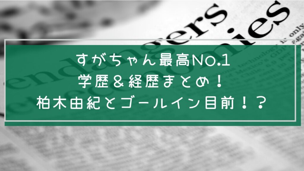 すがちゃん最高No.1の学歴や経歴を説明した画像