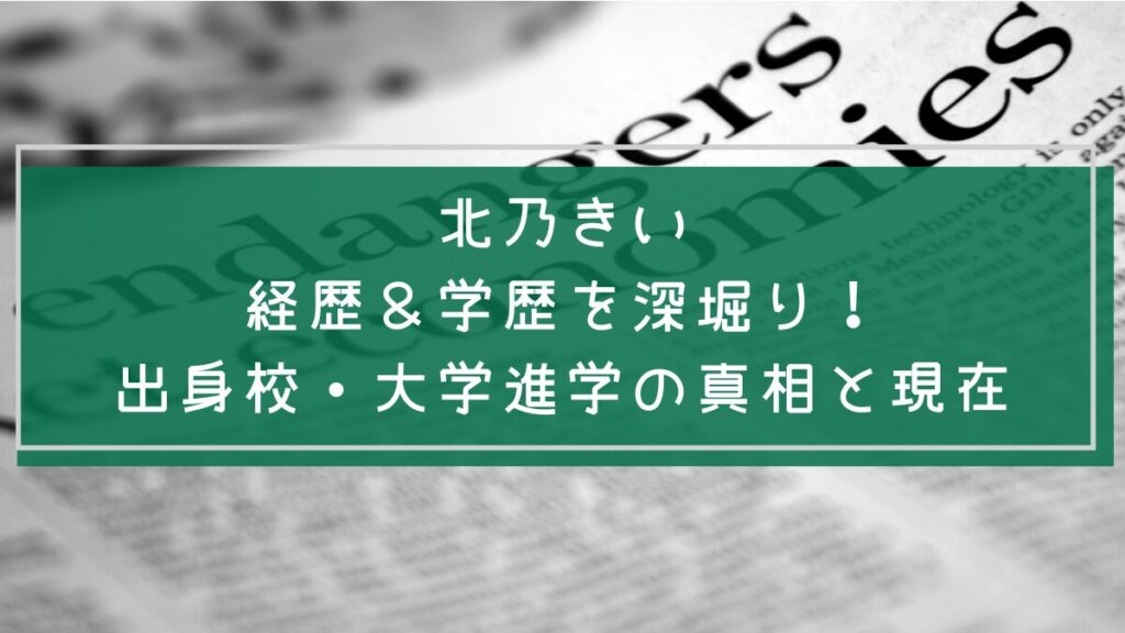 北乃きい　学歴や経歴を説明した画像
