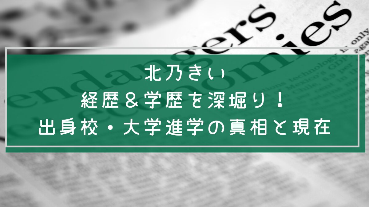 北乃きい 学歴や経歴を説明した画像