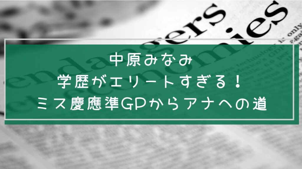 中原みなみの学歴と経歴を説明した画像