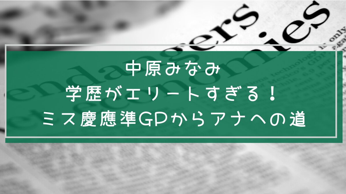 中原みなみの学歴と経歴を説明した画像