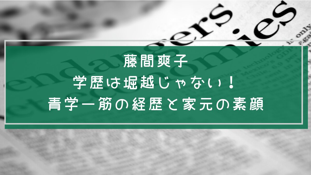 藤間爽子の学歴と経歴を説明した画像