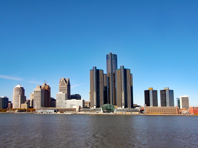 デトロイトの街並み