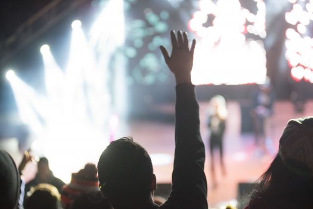 ライブ会場で盛り上がる様子の画像