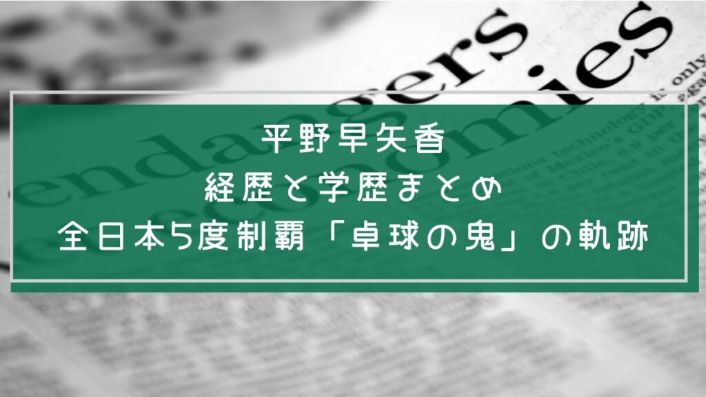 平野早矢香の学歴や経歴を説明した画像