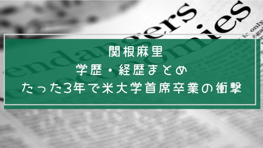 関根麻里の学歴や経歴を説明した画像
